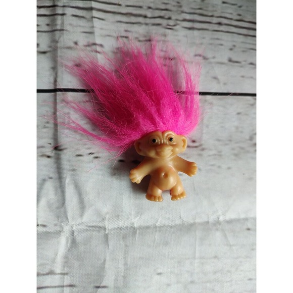 Vintage Russ Pink Fuchsia Hair Mini Troll Pencil Topper - Picture 1 of 5
